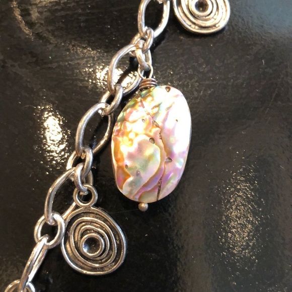 Sterling silver handmade alabaster chunky chain - Picture 5 of 12